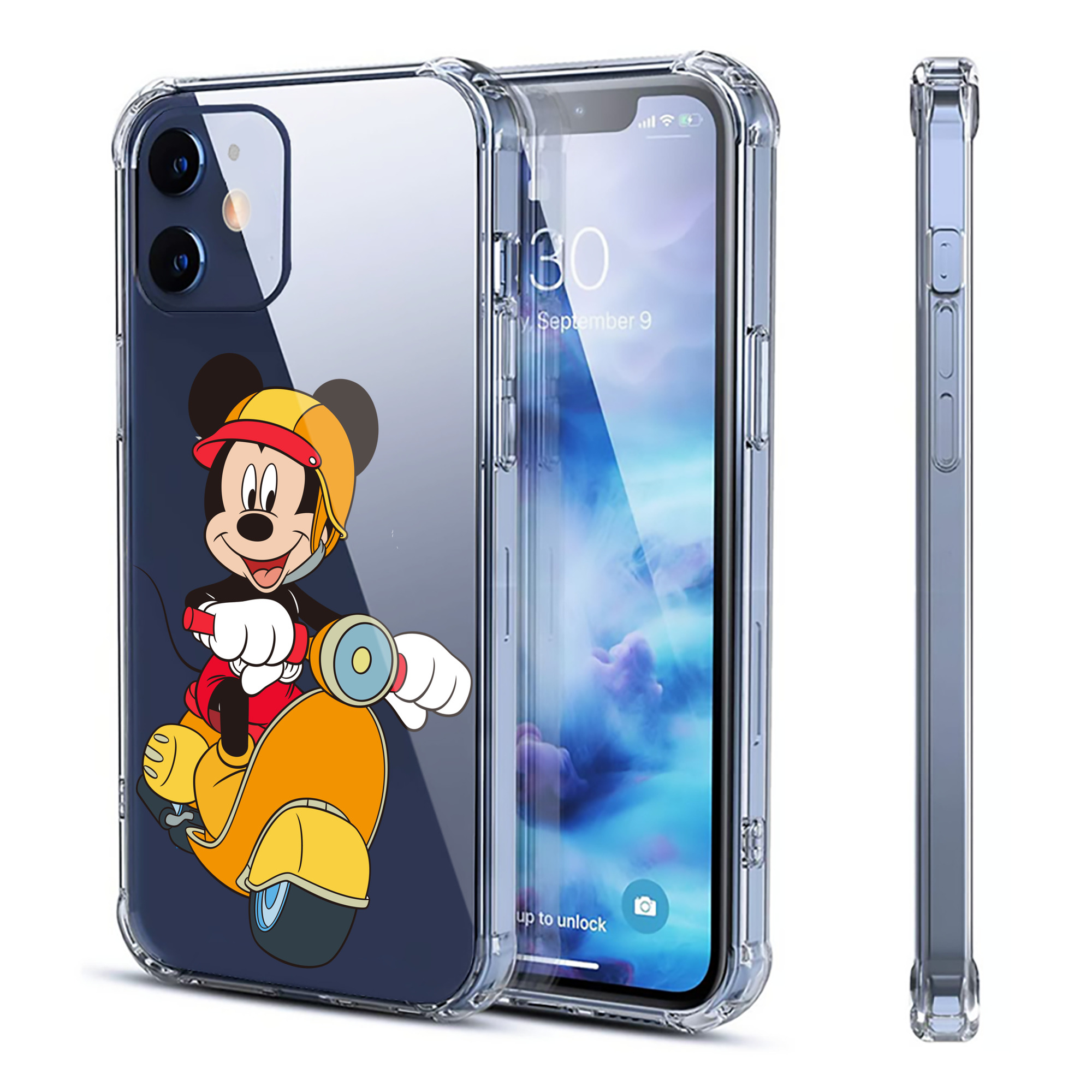 （画像用） ミッキーマウス Mickey Mouse 【iPhone 12シリーズ対応】透明スマホケース（クリアソフトケース）